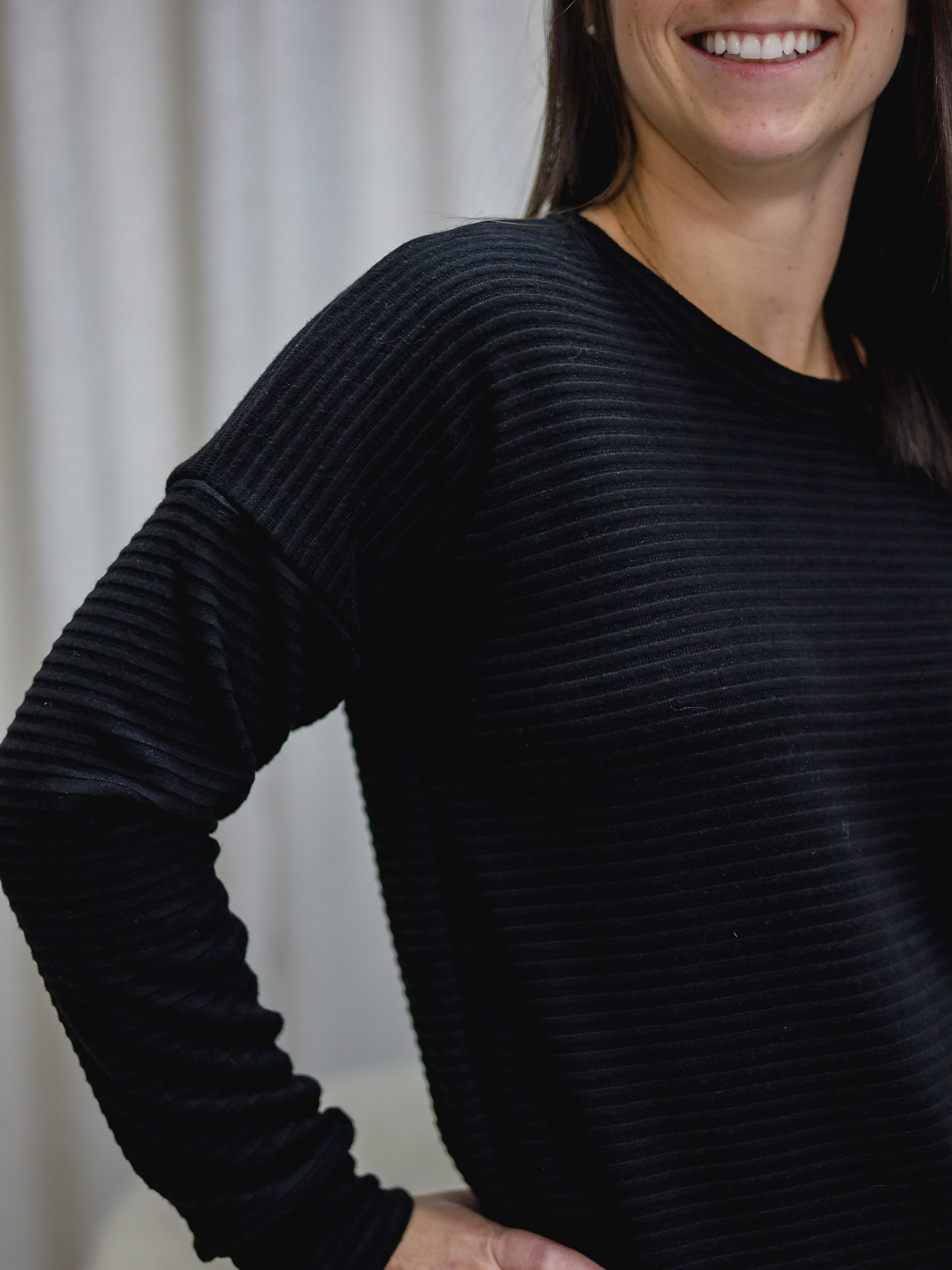 Chandail Kim - Tricot côtelé noir