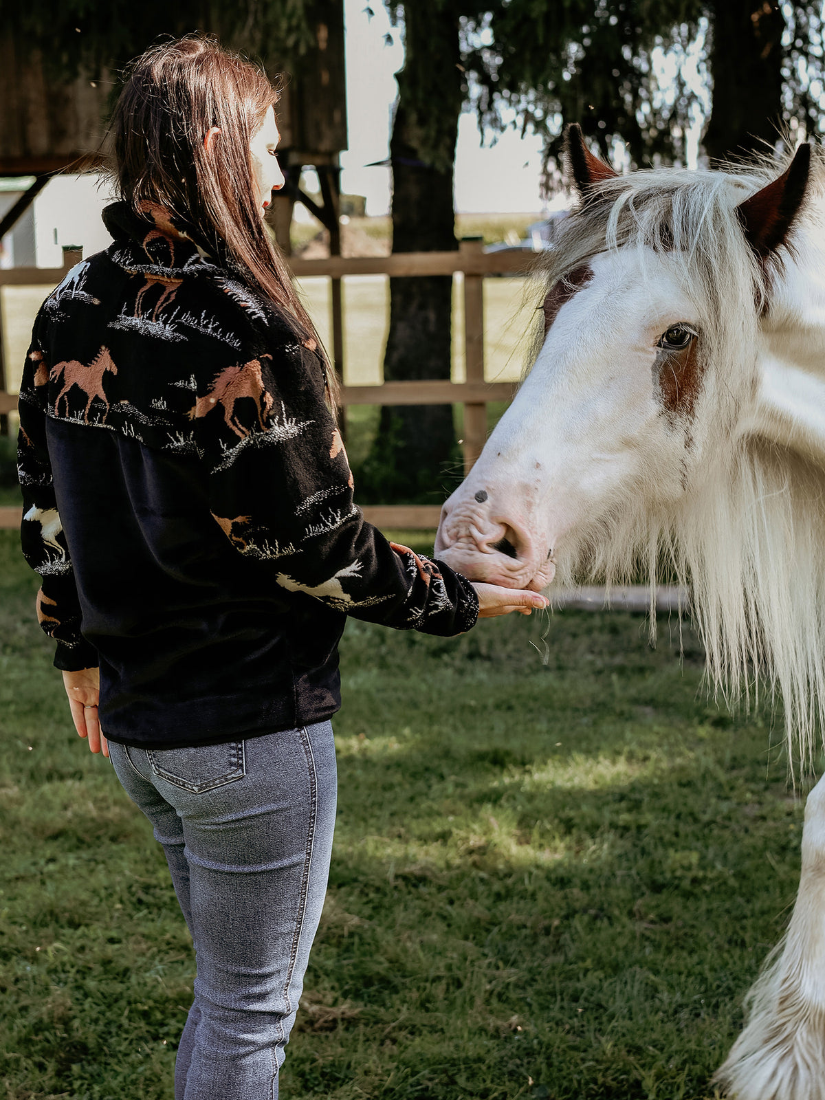 Veste Molleton - Noire - Chevaux/Noir