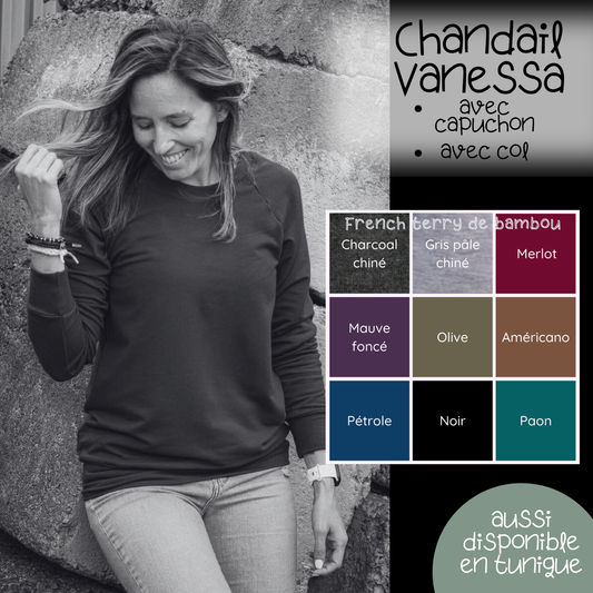 PRÉCOMMANDE - Chandail Vanessa - FRENCH TERRY de bambou