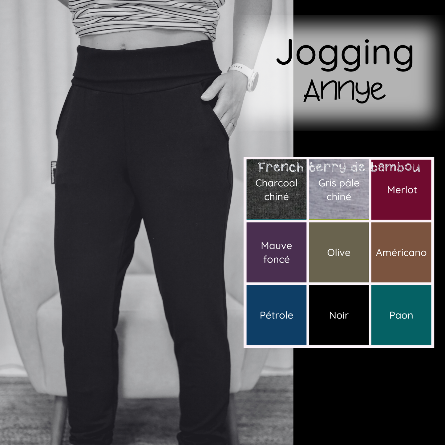 PRÉCOMMANDE - Jogging Annye - FRENCH TERRY de bambou