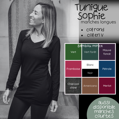 PRÉCOMMANDE - Tunique Sophie manches longues - BAMBOU MINCE