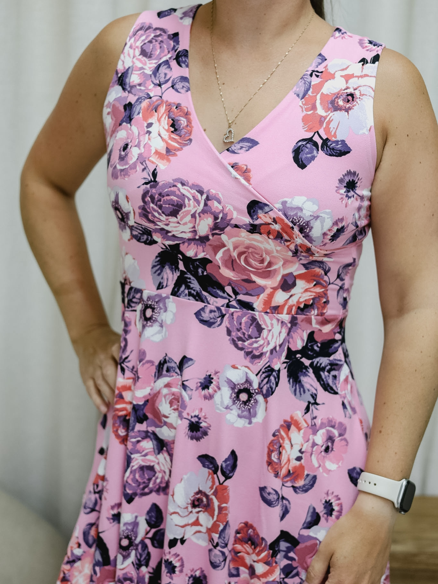 Robe Caroline - Rose fleurie
