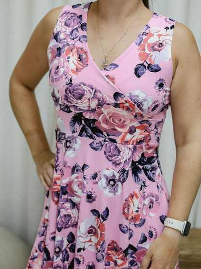 Robe Caroline - Rose fleurie
