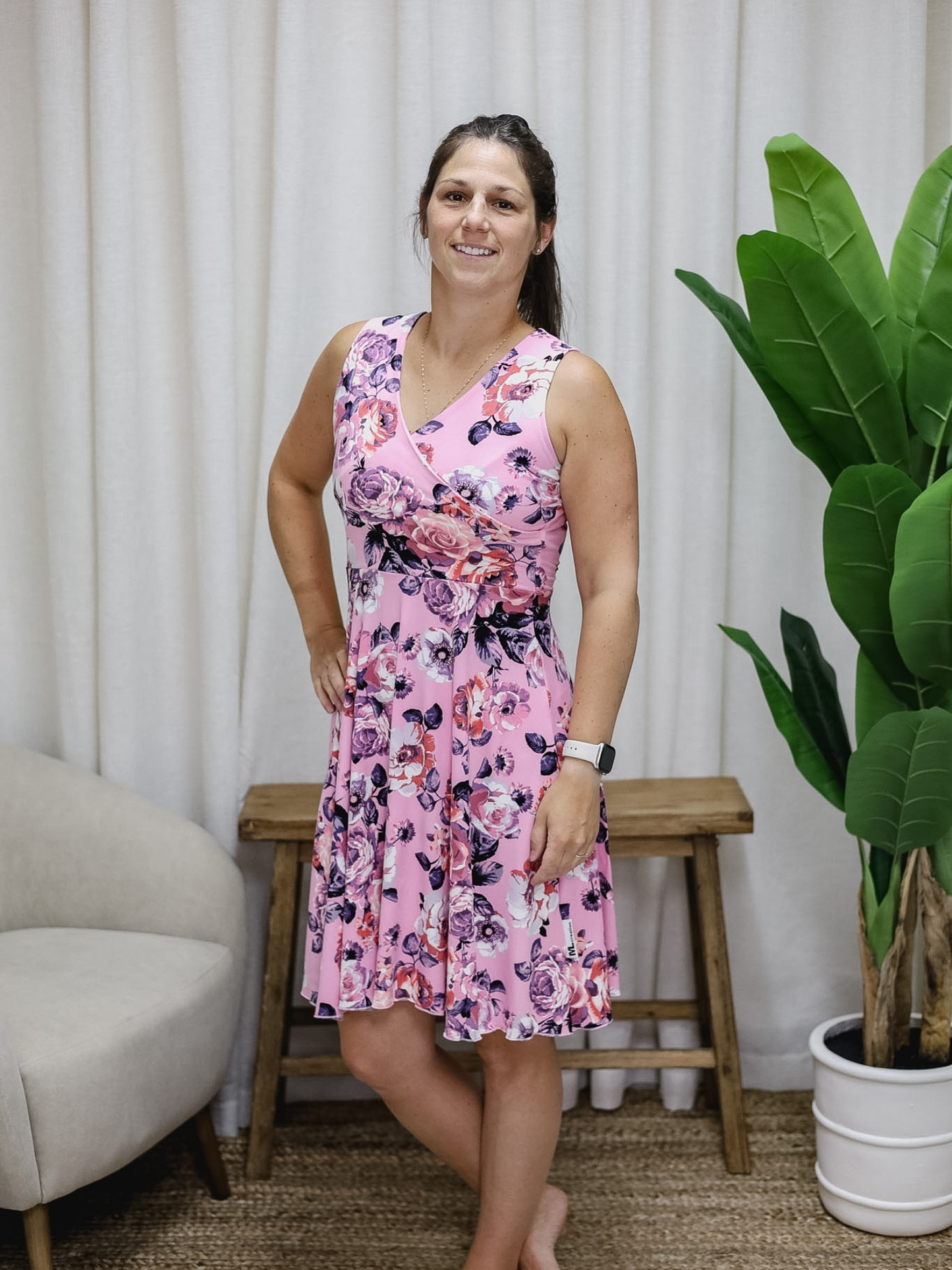 Robe Caroline - Rose fleurie