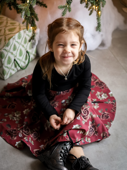 Robe Abi - Noir/Fleurs fond bourg.