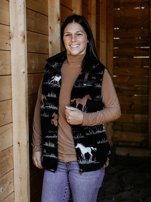 Veste - Sans manches Noire - Chevaux
