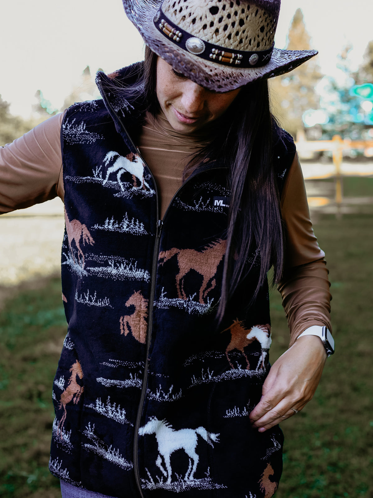 Veste - Sans manches Noire - Chevaux