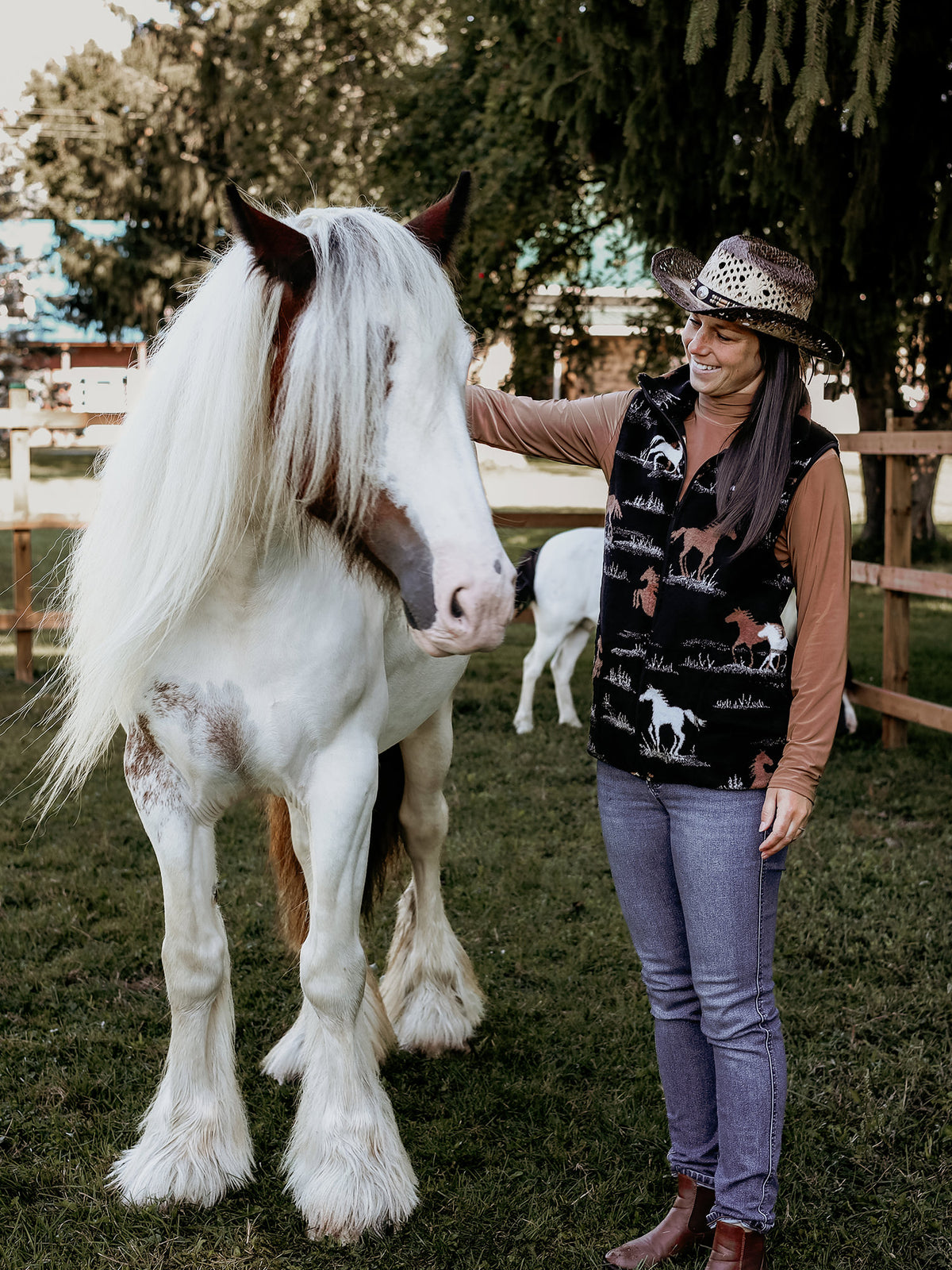 Veste - Sans manches Noire - Chevaux