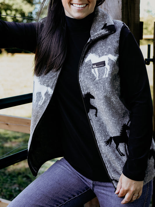 Veste - Sans manches Grise - Chevaux