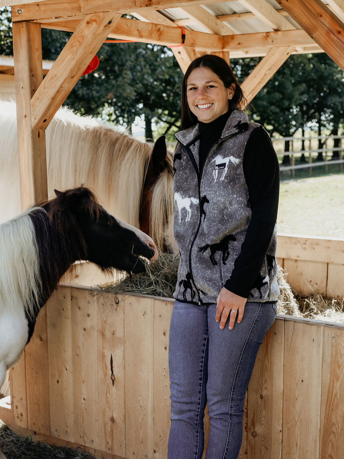 Veste - Sans manches Grise - Chevaux