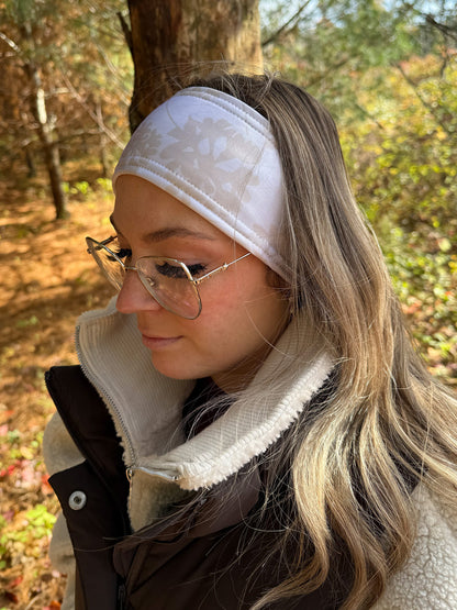 Bandeau doublé - Fleur Beige