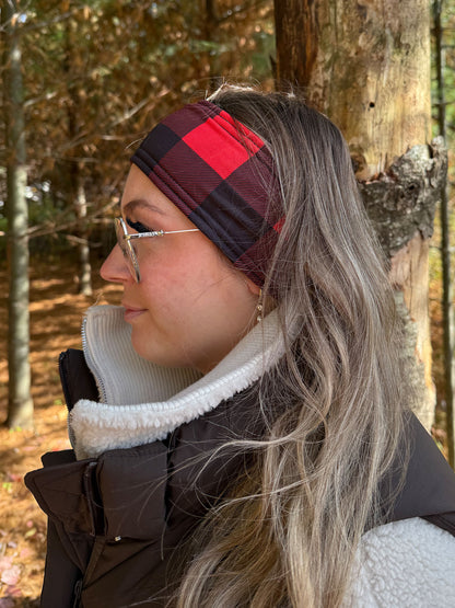 Bandeau doublé - Noir/Carreaux