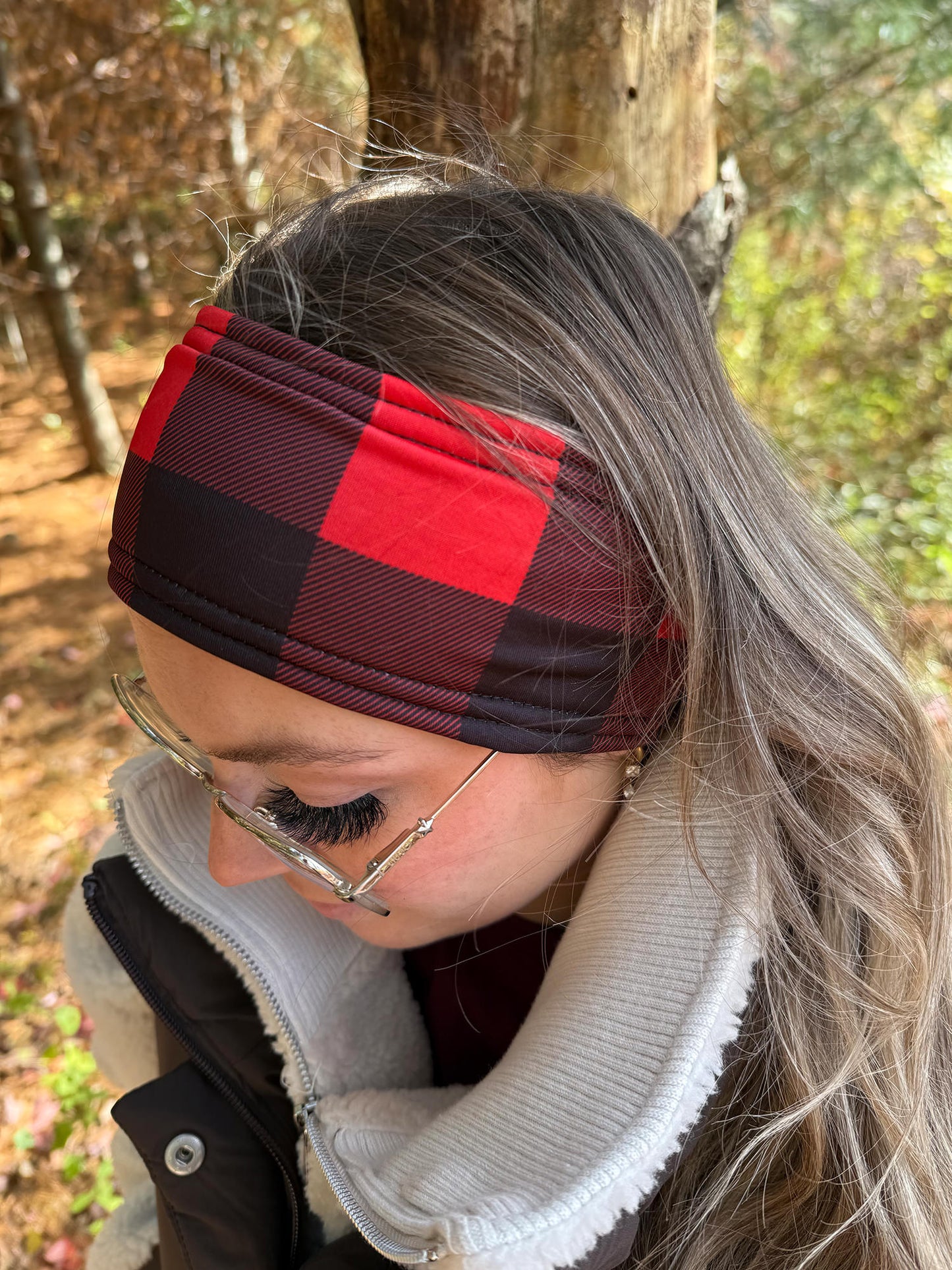 Bandeau doublé - Noir/Carreaux