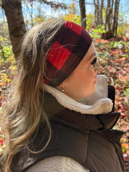 Bandeau doublé - Noir/Carreaux