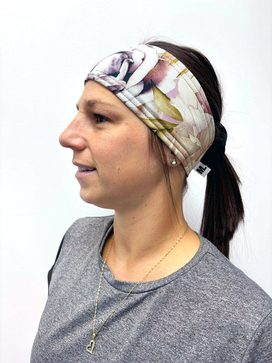 Bandeau doublé - Prune Floral
