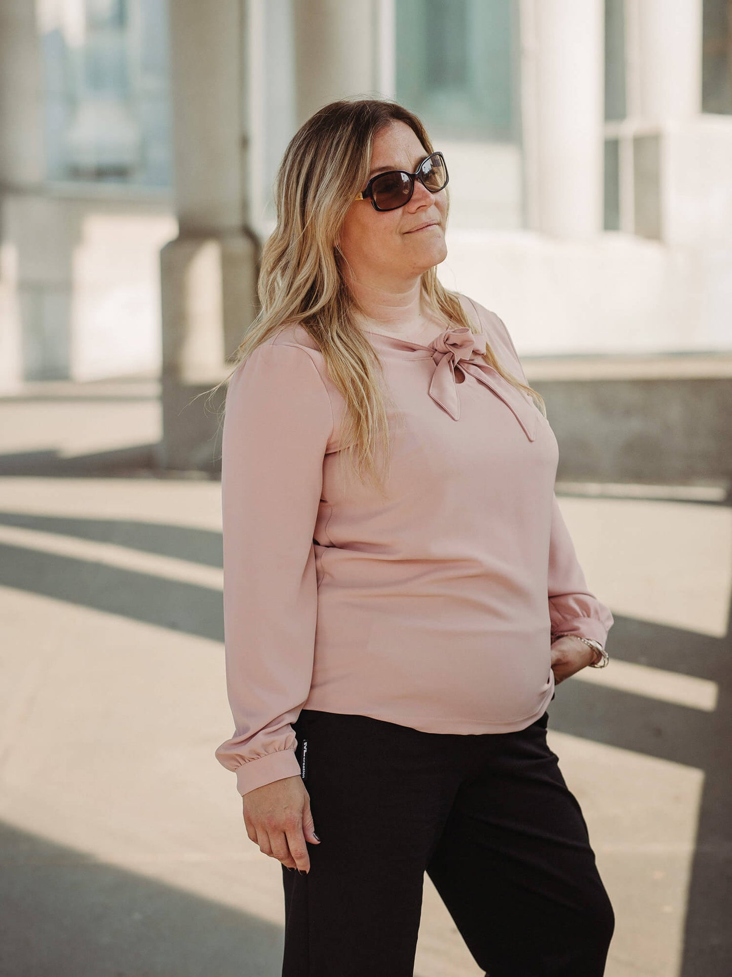 Blouse Bianca - Manches Longues - Rose Pâle