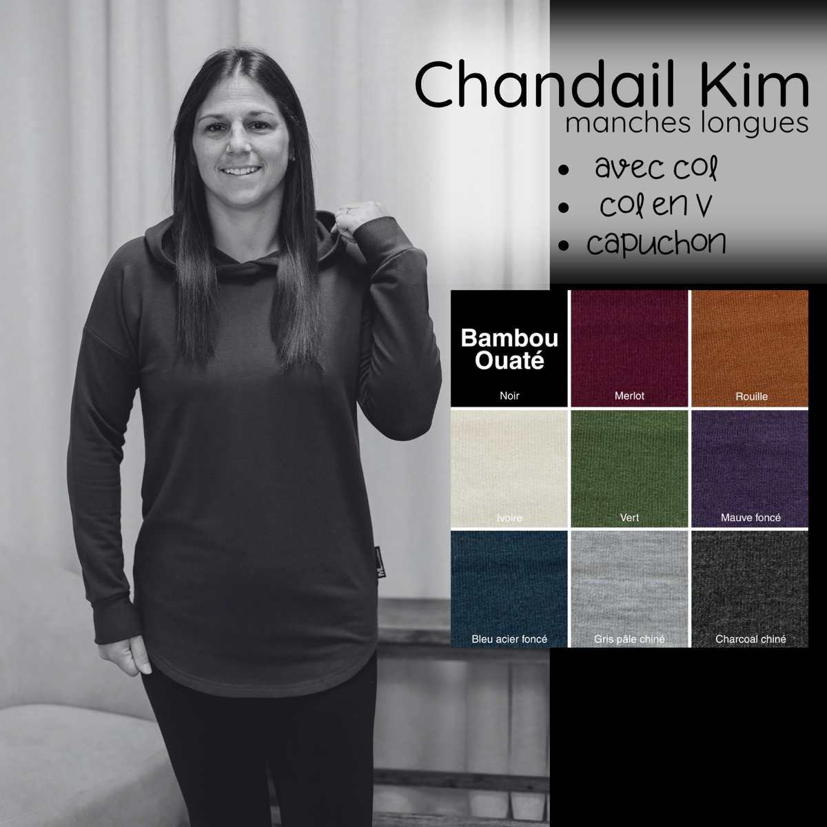PRÉCOMMANDE - Chandail Kim manches longues - Bambou OUATÉ