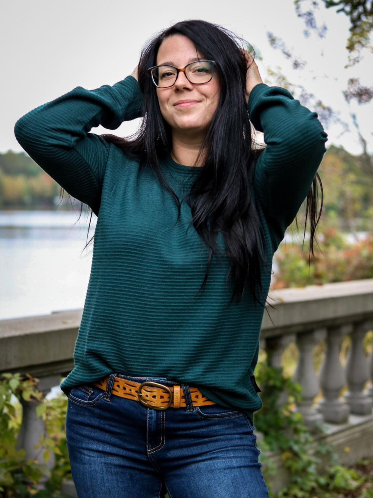 Chandail Kim - Tricot côtelé Bleu canard