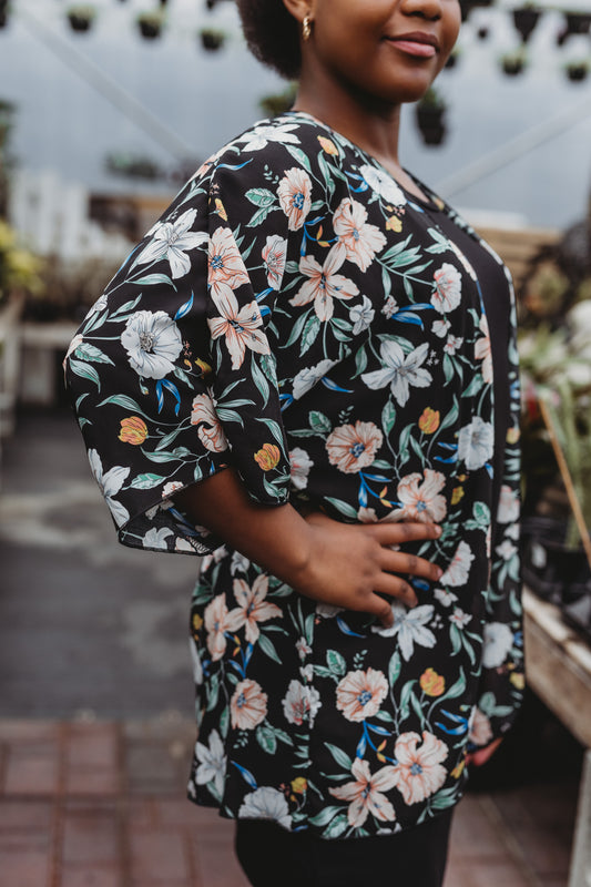 Kimono Émilie - Court - Fleur Printanière