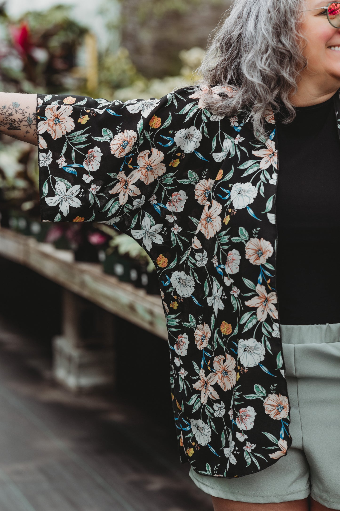 Kimono Émilie - Court - Fleur Printanière