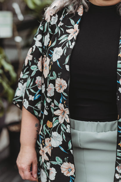 Kimono Émilie - Court - Fleur Printanière