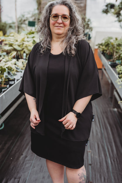 Kimono Émilie - Court - Noir