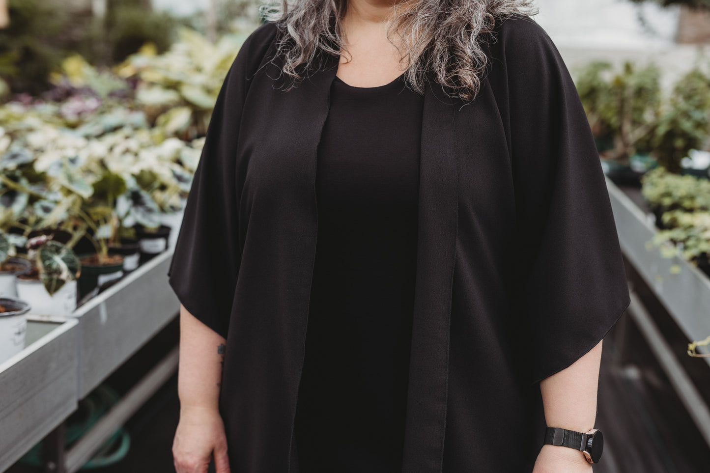 Kimono Émilie - Court - Noir