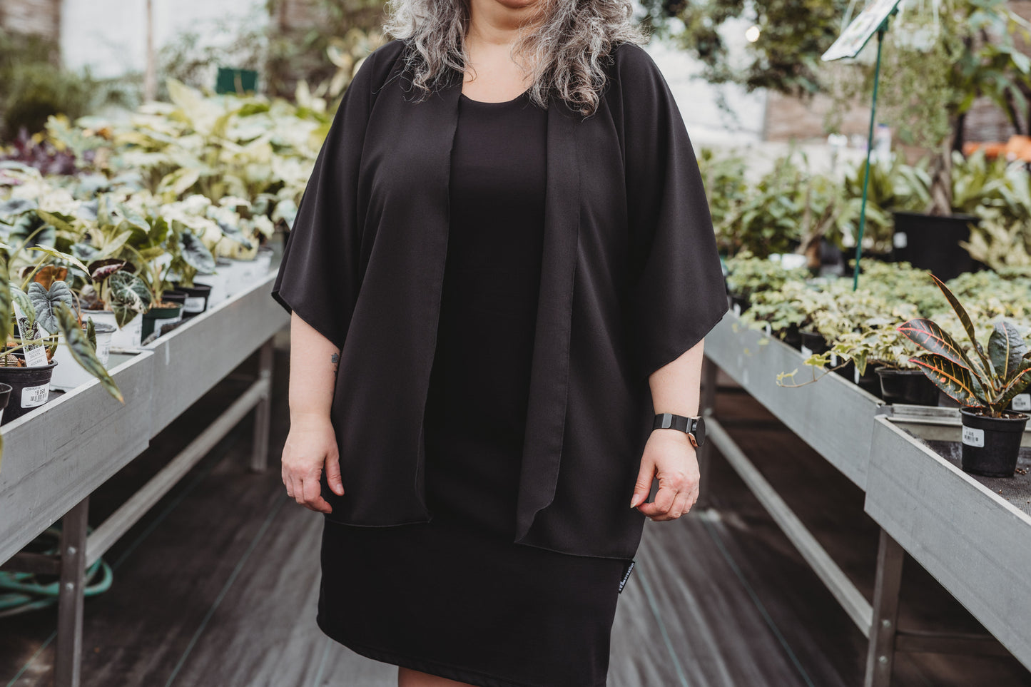 Kimono Émilie - Court - Noir