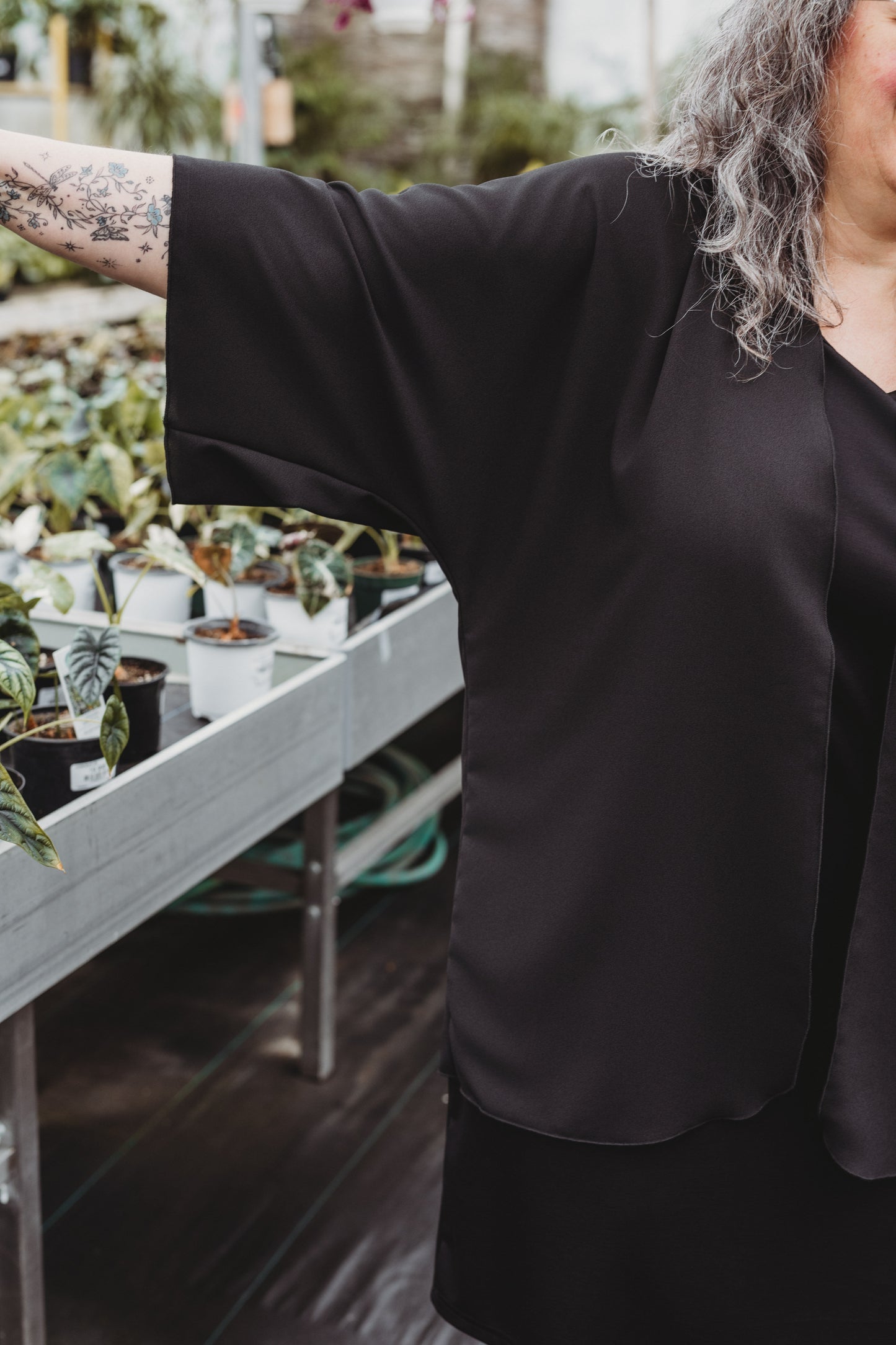 Kimono Émilie - Court - Noir