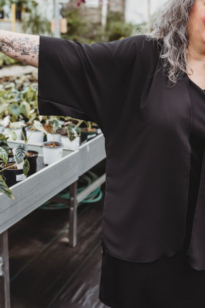 Kimono Émilie - Court - Noir