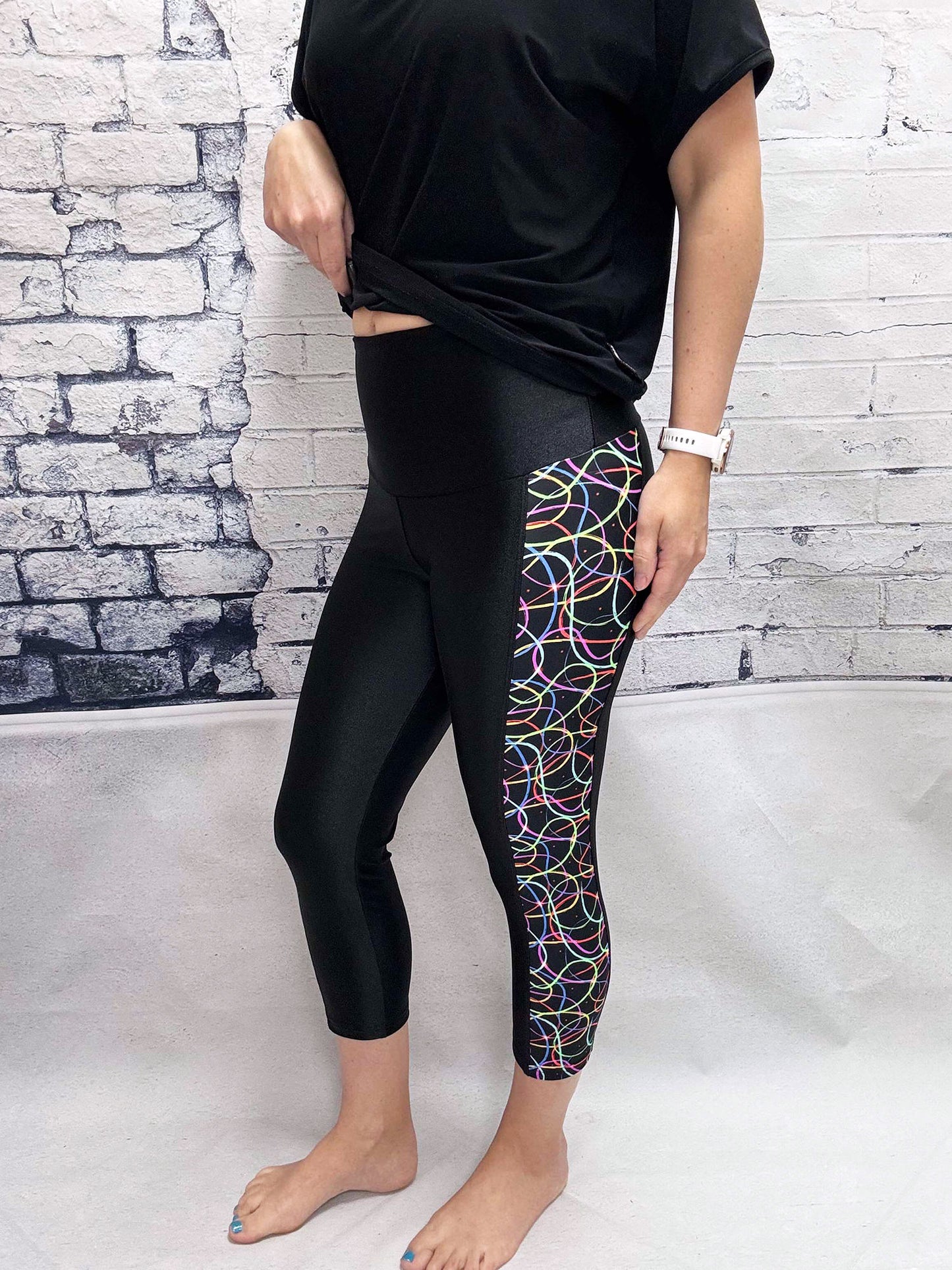 Leggings Run 3/4 - Rétro-Fluo