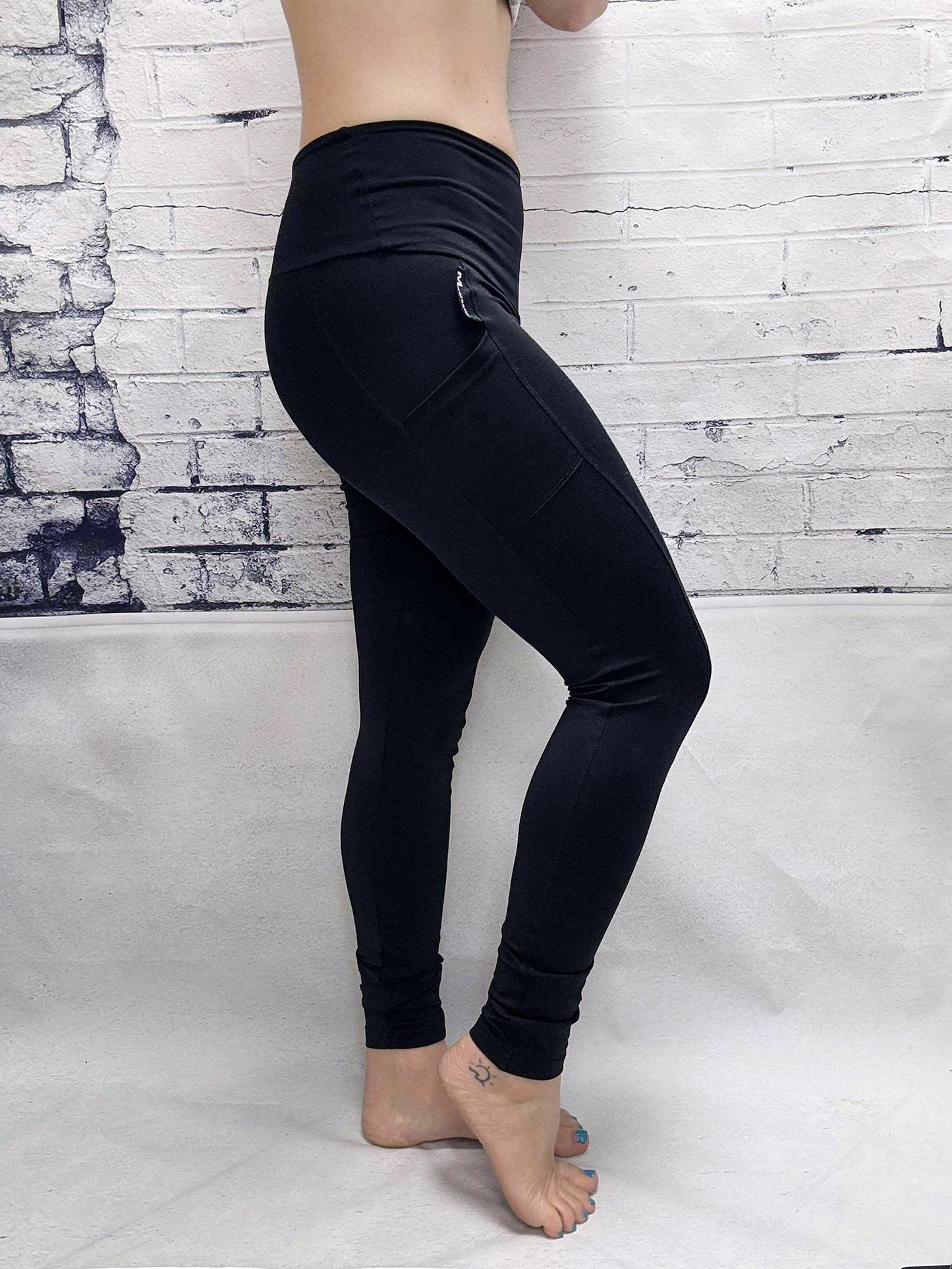 Leggings Run Long - Noir Mât UV.