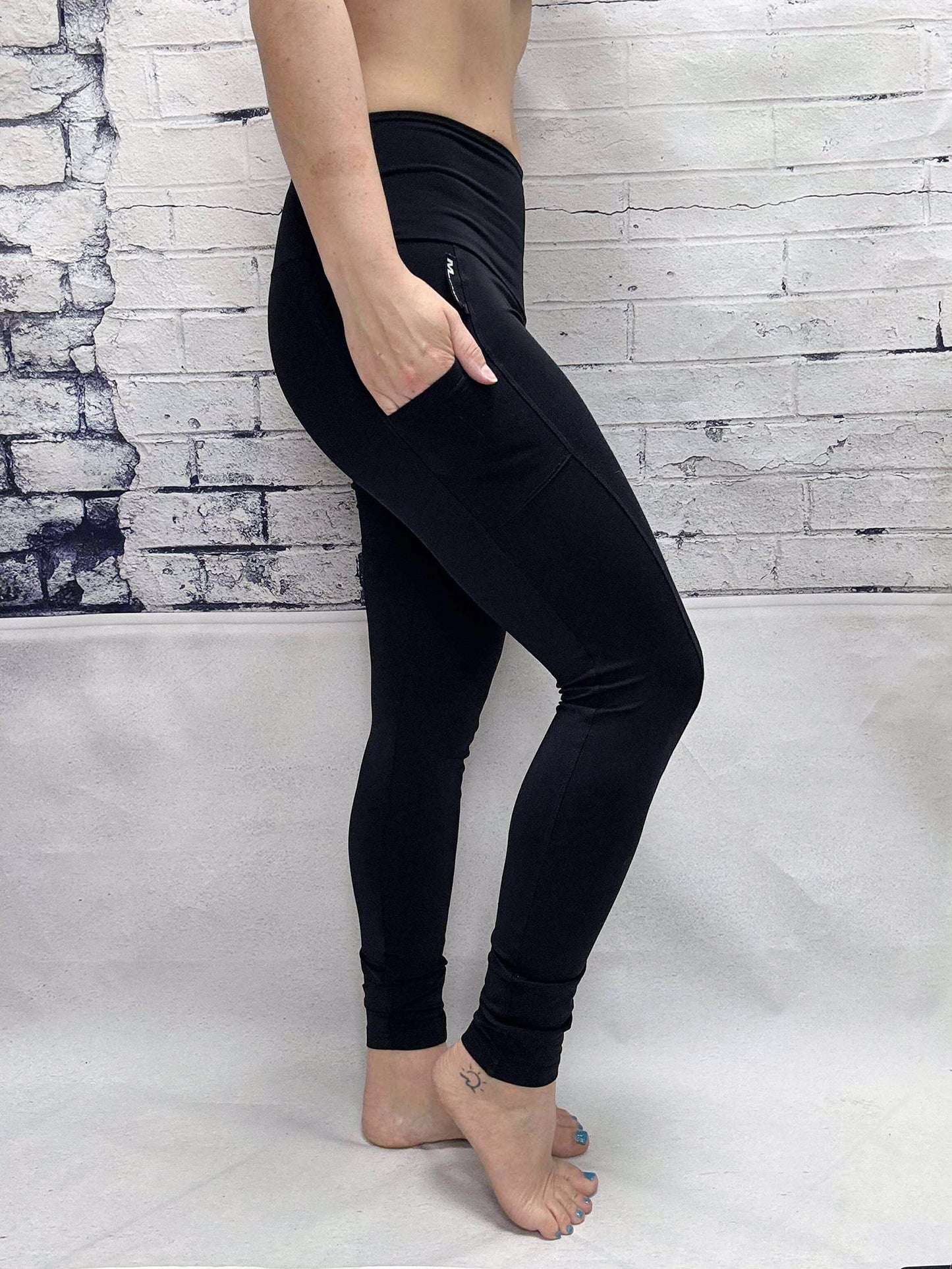 Leggings Run Long - Noir Mât UV.