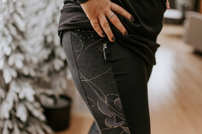 Leggings Run - Sans poches - Noir/Velours