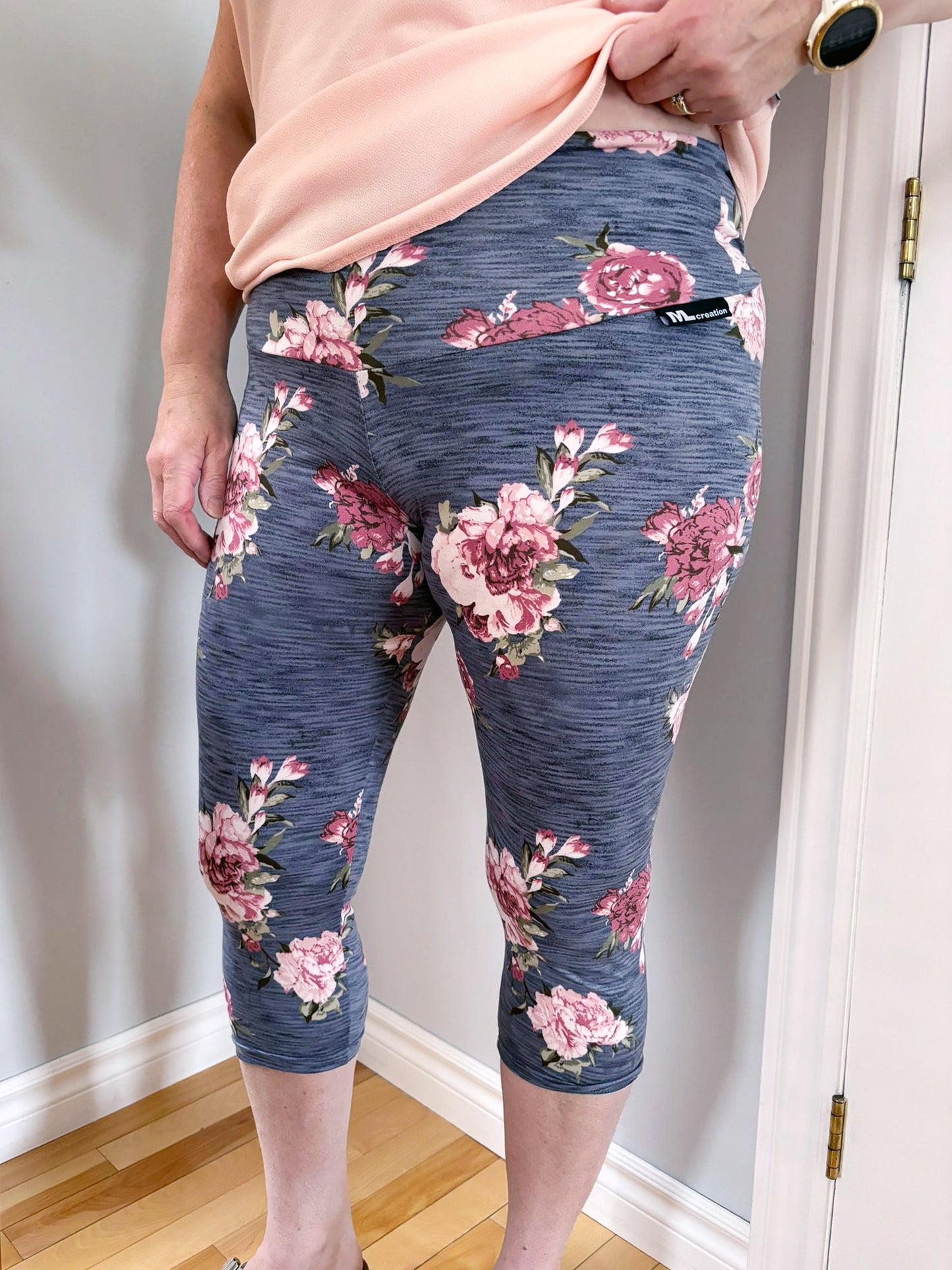 Leggings TA 3/4- Fleurie gris