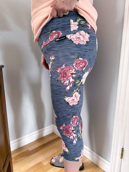 Leggings TA 3/4- Fleurie gris