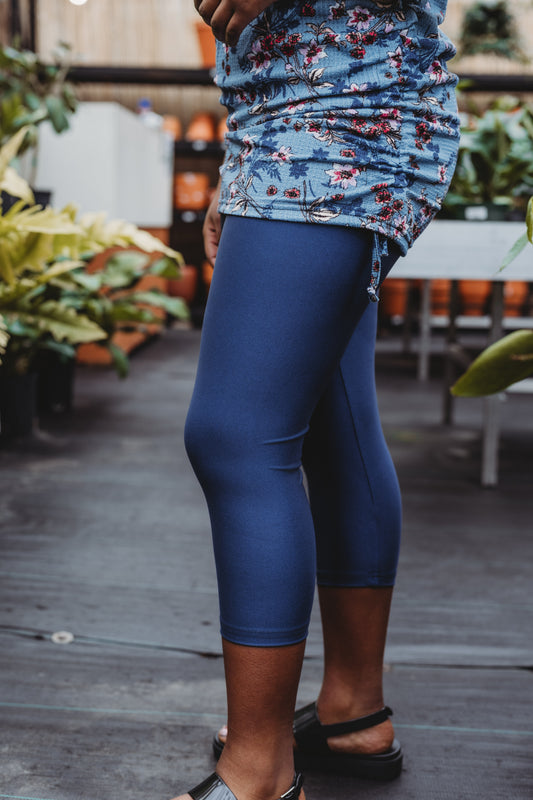 Leggings TA - 3/4 - Marine lustré