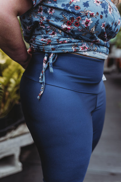 Leggings TA - 3/4 - Marine lustré