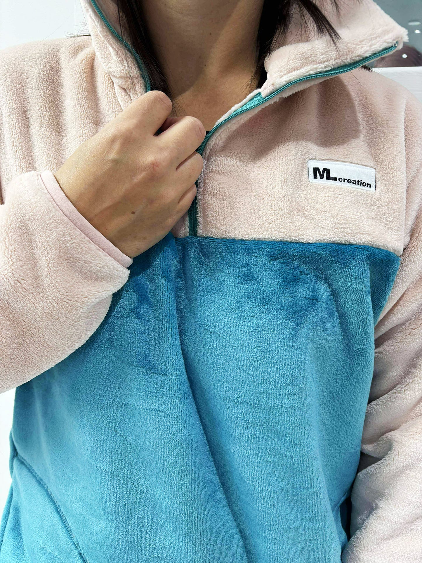 Molleton -Col- Rose/Aqua