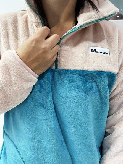 Molleton -Col- Rose/Aqua