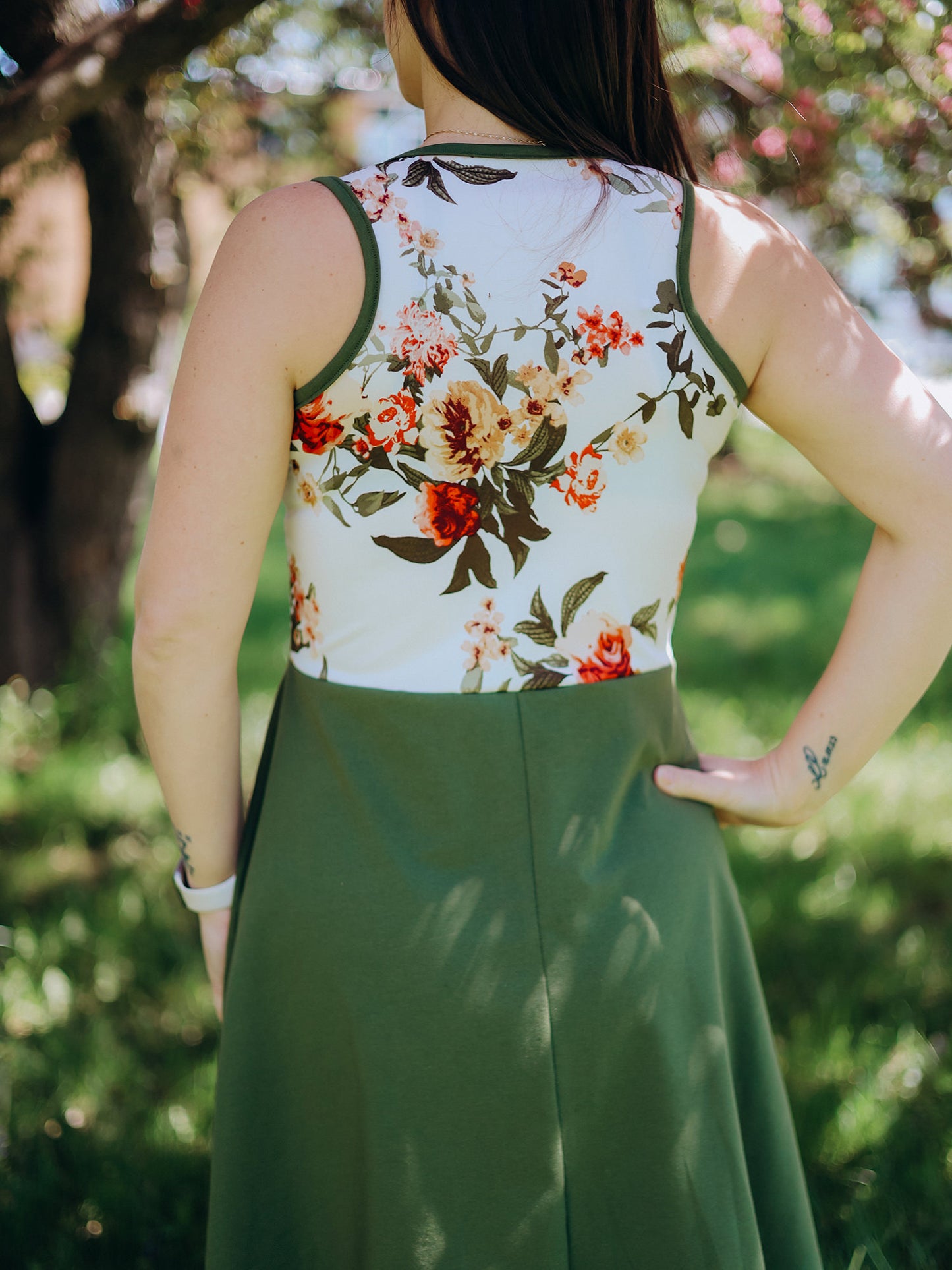Robe Saby - Ivoire Fleur/Kaki
