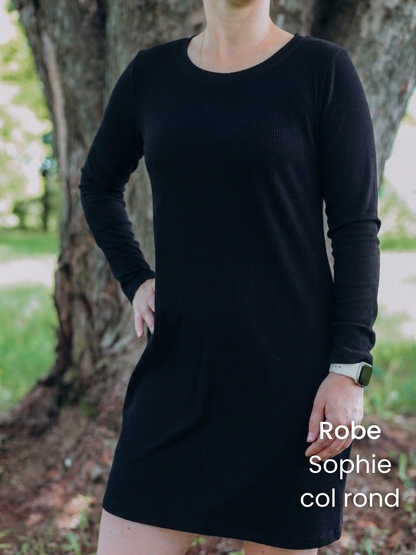 PRÉCOMMANDE - Robe Sophie manches longues - RIB de bambou