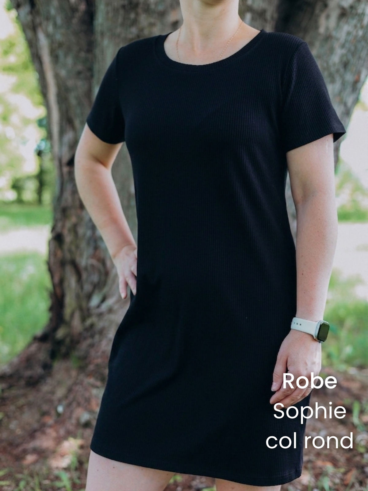 PRÉCOMMANDE - Robe Sophie manches courtes - RIB de bambou