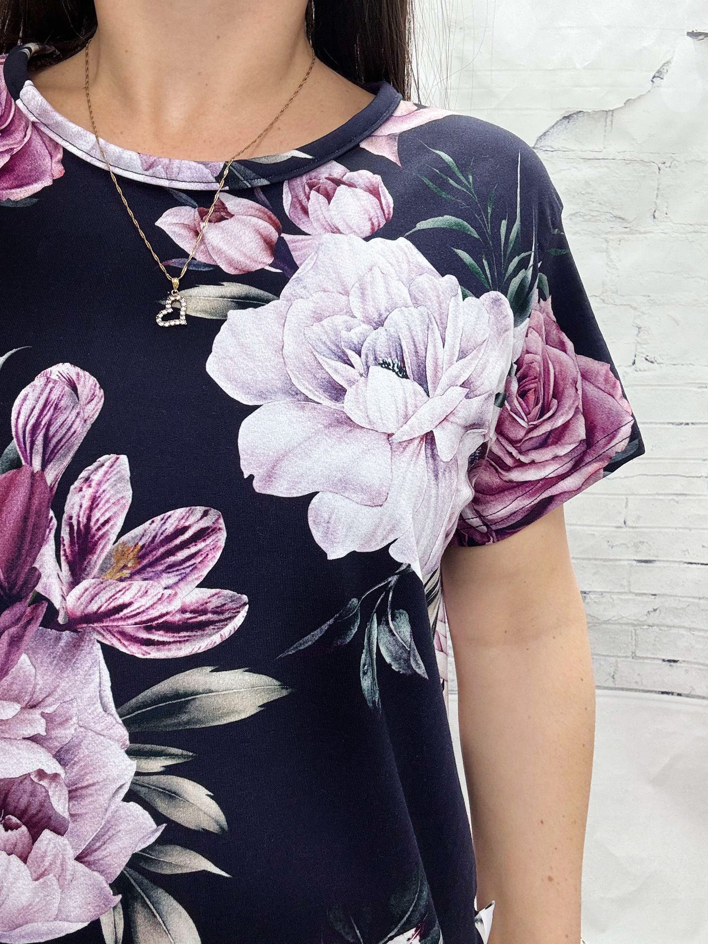 T-Shirt Amélie - Fleur prune
