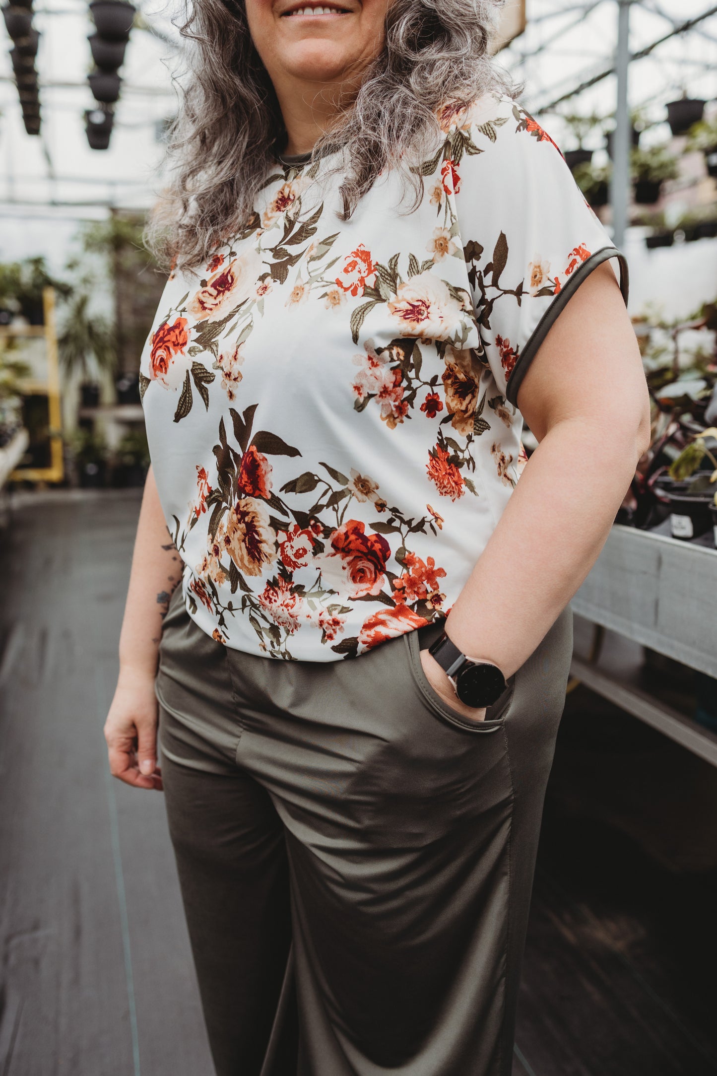 T-Shirt Steffy - Ivoire Fleur/Kaki