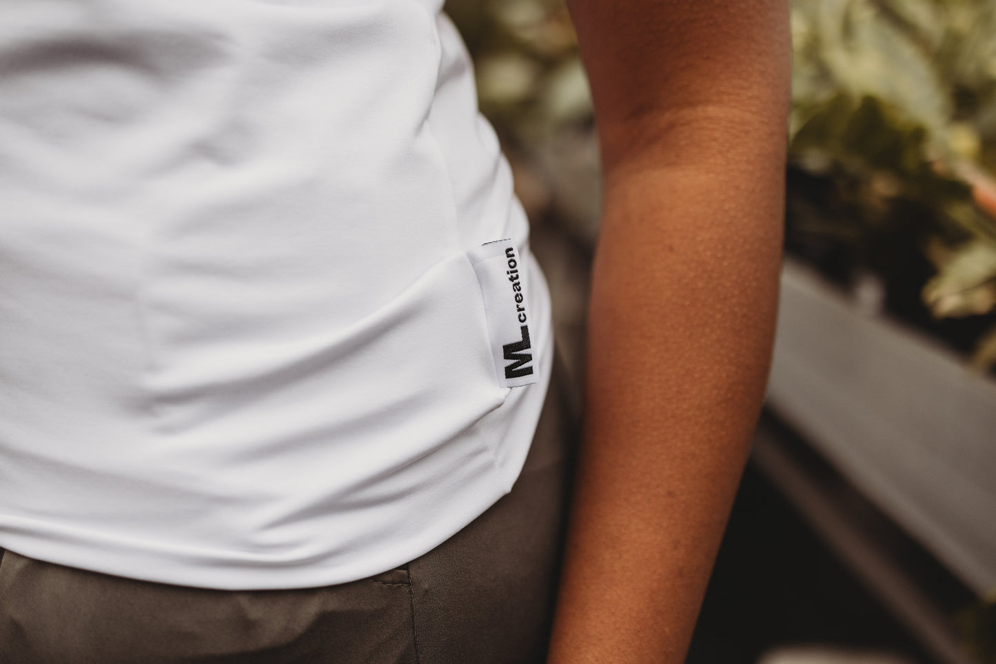 T-Shirt Syl col 2.0 - Dry fit - Blanc