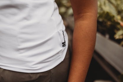 T-Shirt Syl col 2.0 - Dry fit - Blanc