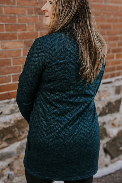 Tunique Sarah - Col - Vert Forêt Chevron