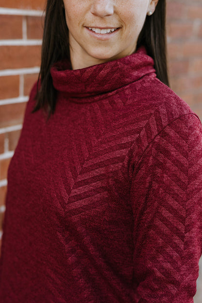 Tunique Sarah - Col - Wine Chevron