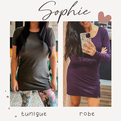 PRÉCOMMANDE - Tunique Sophie manches courtes - FRENCH TERRY de bambou